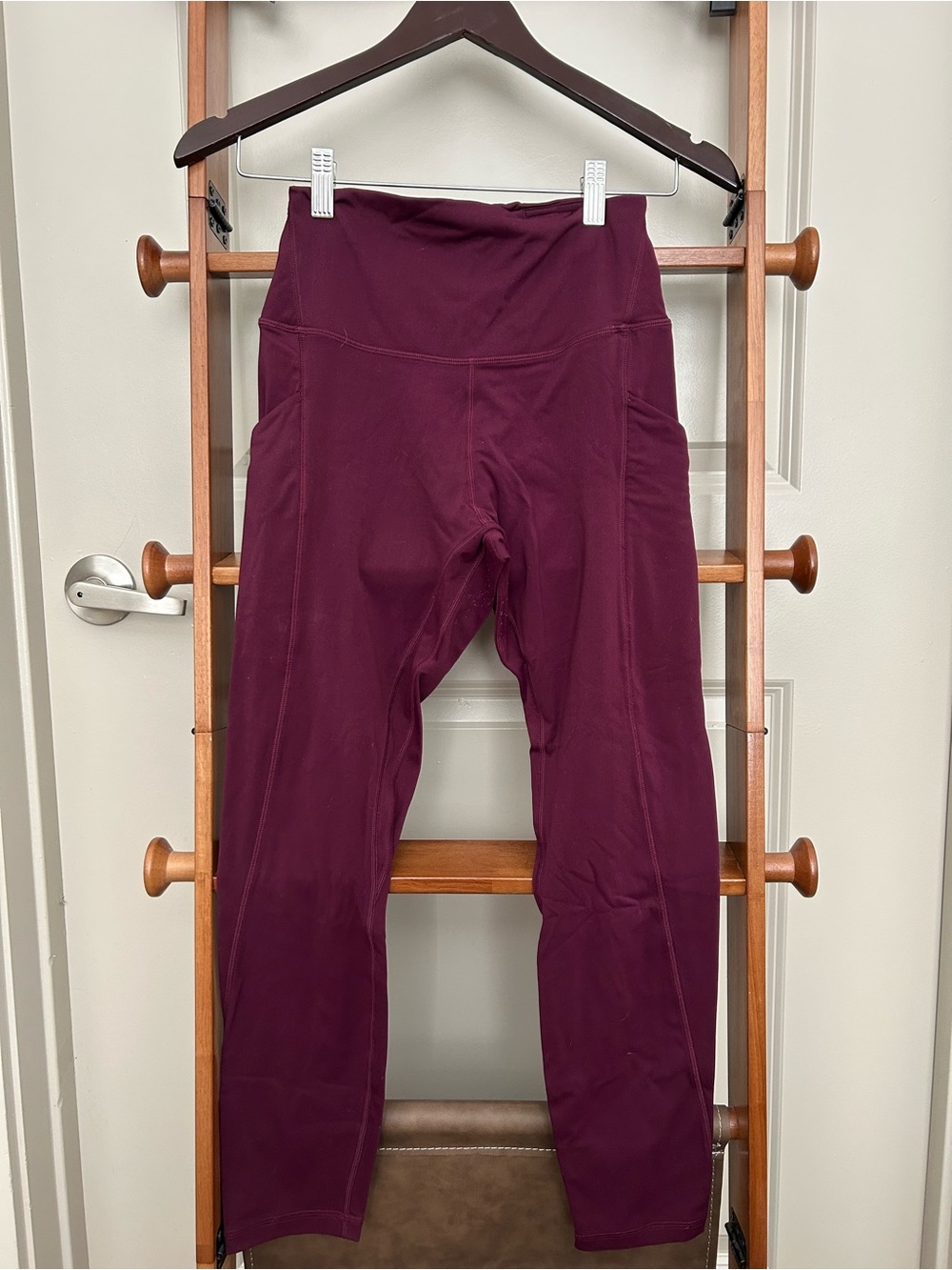 Quince Women's Maroon High-Rise Leggings